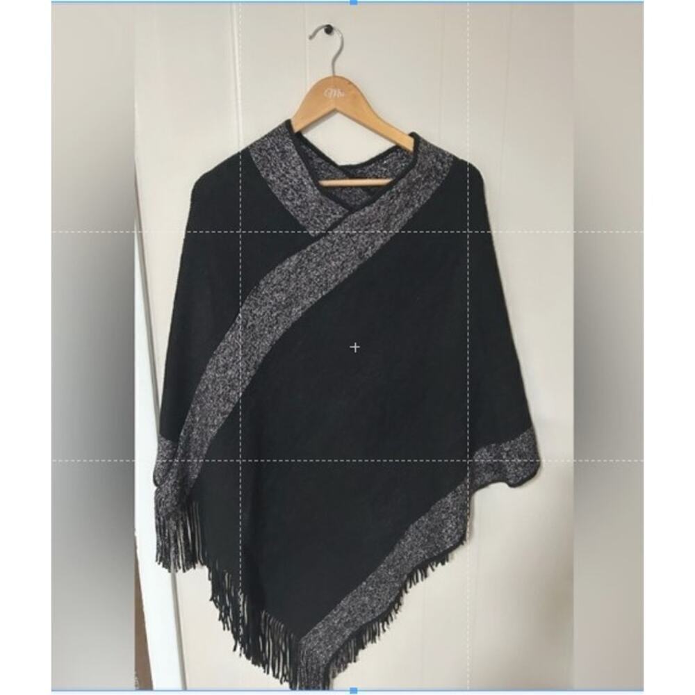 Cejom Poncho with Silver Accents Fall Campus